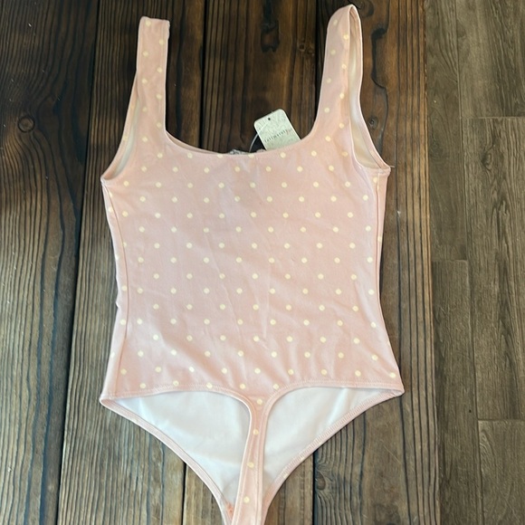 NWT Free People Intimately Free Romance in  Rome Notched wire Polka Dot Bodysuit - Picture 5 of 6